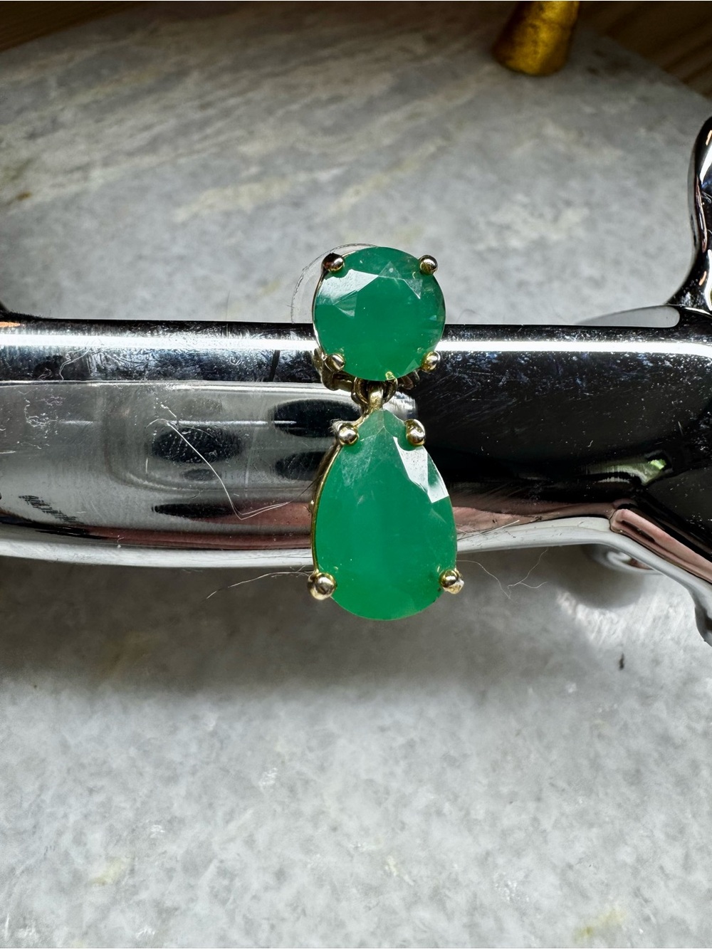 Kate Spqde “Plaza Athénée” Teardrop Earrings with Gold Accents - Picture 4 of 7